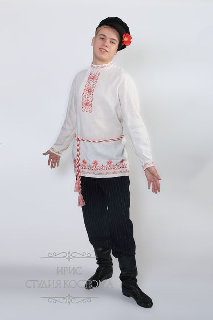 Русская рубаха белая с вышивкой