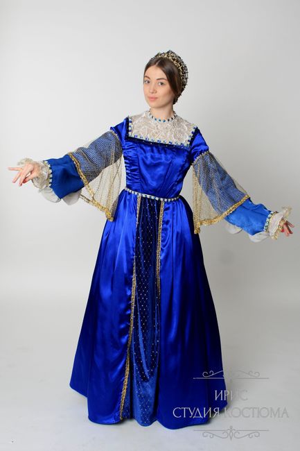 Венецианское синее платье